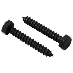 LIONMAX Lag Screws Bolts 1/4" x 1-1/2 Inch, 50-PCS, Stainless Steel Black Lag Bolt, Hex Head Wood Screws