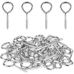 160 Pieces 1 inch Screw Eyes, Black Zinc Plated Steel Screw Eyes, Self Tapping Screw Hooks, Metal Eye Hooks, Eyelet Screws in Kuwait