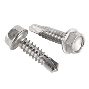 #10 x 1" Hex Washer Head Self Drilling Screws, Self Tapping Sheet Metal Screws, 410 Stainless Steel, 100 PCS