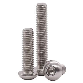 1/4-20 x 3/4" Button Head Socket Cap Bolts Screws, 304 Stainless Steel 18-8, Allen Hex Drive, Bright Finish, Fully Machine Thread, Pack of 50