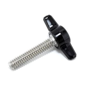 1/4"-20 x 1-1/4" Thumb Screw Stainless Steel - Black Tee Wing Plastic Knob - Standard/Coarse Thread Thumbscrew - Length: 1.250" - Proudly Built in USA - Package of (4)