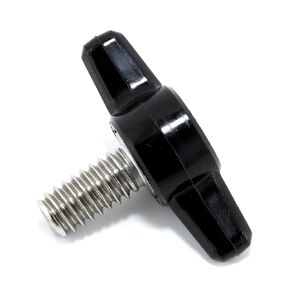 1/4"-20 x 1/2" Thumb Screw Stainless Steel - Black Tee Wing Plastic Knob - Standard/Coarse Thread Thumbscrew - Length: 0.500" - Proudly Built in USA - Package of (4)