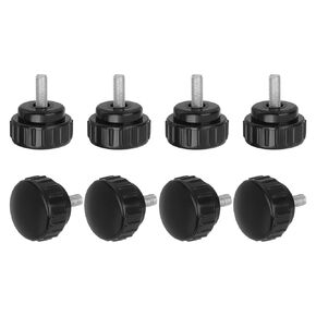 uxcell 8Pcs Round Knurled Thumb Screws, M8 x 20mm Carbon Steel Zinc Plated Thread Thumbscrew Clamping Knob Screw for Quick Replacement Screws, Black