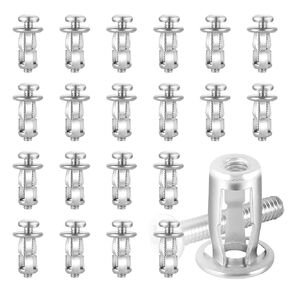 20Pcs M4 x 20 Hollow Door Anchor Set, Hollow Metal Cavity Fixing Hollow Wall Anchors for Aluminium cladding Sheet Steel Pipe, Iron Sheet, Hollow Plastic Sheet(8 * 16MM)