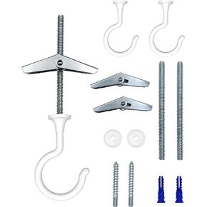 NACETURE Large Swag Hooks Plant Hooks for Ceiling Hooks for Hanging Plants - Ceiling Hangers Heavy Duty for Hanging Light - Chandelier Hook Ceiling Installation for Cavity Wall Fixing (White 2 Pack)