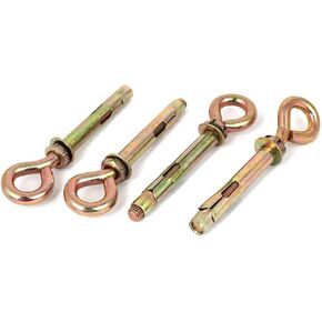uxcell® Wall Concrete Brick Expansion Screws Closed Hook Bolts 12mm Dia Sleeve 4 Pcs