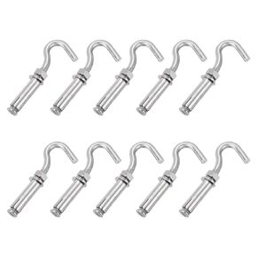 uxcell 5Pcs M8 304 Stainless Steel Expansion Hook, Standard Open Cup Expansion Bolt Screw Concrete Hook for Wall Ceiling Concrete Masonry