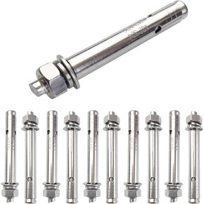 10 Pack M6x60mm Expansion Bolts Anchor Bolt 304 Stainless Steel External Hex Expansion Screw Bolt Sleeve Anchor Fastener Wall Concrete in Kuwait