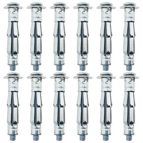 The Lord of the Tools 25pcs M5 x 52mm Expansion Bolts Hollow Expansion Screw Galvanized Carbon Steel Expansion Screw Cavity Bolt for Dry Walls Hollow Bricks Plaster Ceramic Tiles