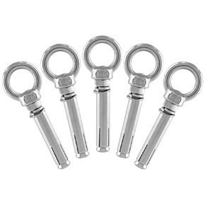 5PCS M8 x 50mm Ring Lifting Expansion Eyebolt Bolt Screw, 304 Stainless Steel Wall Concrete Brick Anchor Bolt