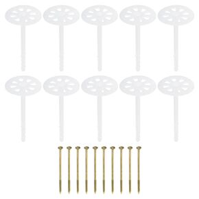 PATIKIL 142mm Perforated Insulation Pins, 100 Pack Insulating Nails Wall Plug Plastic Expansion Bolt for Fixing Foam Boards to Masonry Wall or Ceiling