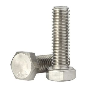 3/8-16 x 6" Hex Head Cap Screw Bolts, External Hex Drive, Stainless Steel 18-8 (304), Full Thread, 5 PCS