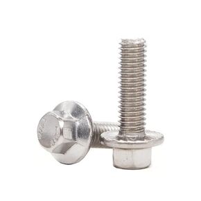 binifiMux 10pcs M8-1.25 x 60mm Serrated Flanged Hex Bolts Flange Hexagon Screws, Stainless Steel 18-8 (304), Plain Finish, DIN 6921