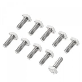 uxcell Square Head Bolt, 10pcs M6x25mm Fully Thread 304 Stainless Steel Grade C Square Machine Screws
