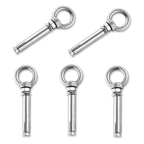 Shoulder Eye Bolts, Heavy Duty Eyebolts Stainless Steel Wall Concrete Anchors Screw Expansion Bolts with Nuts Eye Hooks Fastener for Ceiling Concrete Masonry