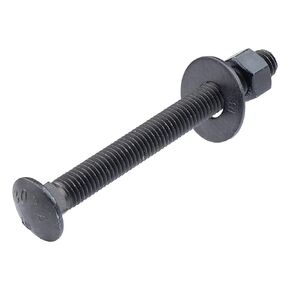 3/8 x 6 (25 pack) Black Carriage Bolt Kit, Ceramic Coated for Exterior Use, 2X Rust Resistance of Galvanized by Makers Bolt