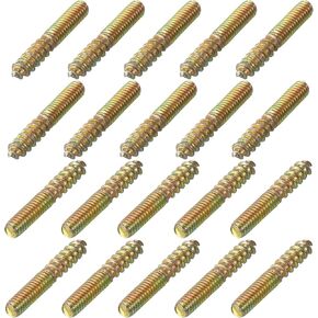 uxcell M4 Hanger Bolts Length 1-1/8"(30mm) Double Headed Bolts Self-Tapping Screw 4mm Wood Joint Furniture Legs 20pcs in Kuwait