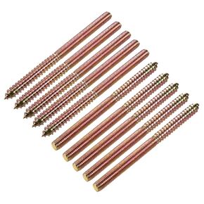 uxcell M6 Hanger Bolts Length 1-5/8"(40mm) Double Headed Bolts Self-Tapping Screw 6mm Wood Joint Furniture Legs 40pcs