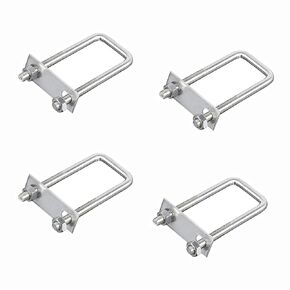 4 Sets 304 Stainless Steel Square U-Bolts 2"(50mm) Inner Width, 3.15"(80mm) Length Stainless M6 with Nuts, Frame Plate, Accessories for Automobiles Trailer, Boat Trailer Industrial Parts