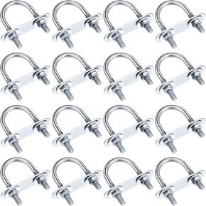 16 Sets Round U Bolts Zinc Plated Steel M6 Round Bend U Clamp with Nut Plate Washer (M6 x 27 mm x 53 mm) in Kuwait