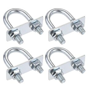 uxcell Round U-Bolts 4 Sets 1.22"(31mm) Inner Width 90mm Length Steel M8 with Nut, Plate