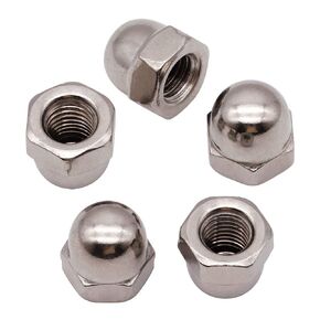M8-1.25mm (20 Pack) Stainless Cap Nuts, Acorn Cap Nuts Hex Cap Nuts, 304 Stainless Steel 18-8, Bright Finish, DIN1587