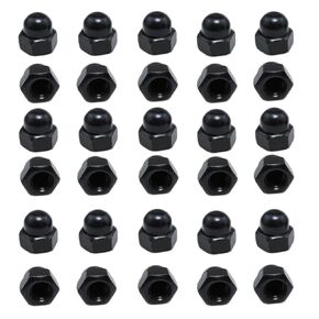 Black Stainless Steel Female Hexagon Socket Nuts Decorative Nuts Nut Covers M6 Acorn Nuts-30PCS