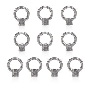 Lependor M6 Metric Ring Shape Lifting Eye Nut 304 Stainless Steel Lifting Eye Threaded Nut Fastener - 10 Pcs M6 (1/4")