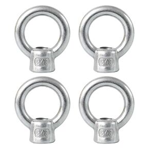 4 Packs 316 Stainless Steel Lifting Eye Nut 1/2" UNC Marine Grade, Female Thread Fastener Ring Shaped Eye Nut