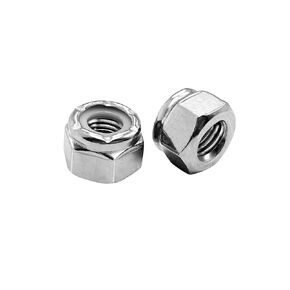 50pcs 1/4-20 Nylon Insert Hex Lock Nuts, 304 Stainless Steel Locknuts, UNC Nuts Fasteners, 1/4" Stainless Nuts with Nylon Insert for Secure Locking in Kuwait