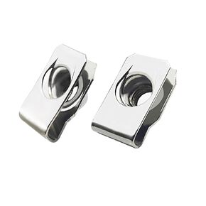 M6 U-Style Clip-On Nut, U-Type Stainless Steel 18-8 (304) Regular Extruded U-Nut, Pack of 50