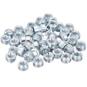 uxcell Self -Clinching Nuts,1/4-20 x 0.22-Inch Carbon Steel with Zinc Plating Rivet Nut Round Head Steel Metal Sheet Mounting Hardware Fastener 50pcs