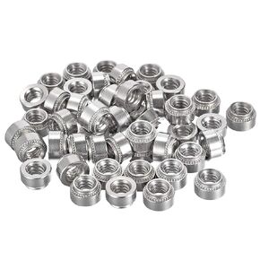 uxcell Self -Clinching Nuts,1/4-20 x 0.22-Inch Stainless Steel Rivet Nut Round Head Steel Metal Sheet Mounting Hardware Fastener 50pcs