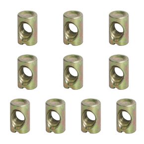 Aopin Barrel Nuts Cross Dowels Slotted Nuts for Furniture Beds Crib Chairs, M8 x 17mm, 10Pcs