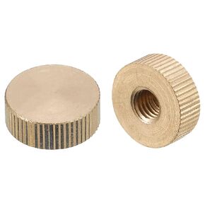 uxcell Knurled Thumb Nuts, 4pcs M3 x D10.5mm x H6mm Brass Knurled Nut Flat Head Blind Hole Lock Adjusting Nuts for 3D Printer Parts