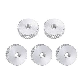 uxcell Flat Knurled Nut - M3 x 12mm x 4mm Thumb Nuts Lock Adjusting Nuts Aluminum Alloy Black 5Pcs