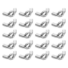 uxcell M6 Wing Nuts, Carbon Steel Zinc Plated Fasteners Parts Hurrican Screws Hand Twist Tighten Ear Butterfly Nut, 20pcs
