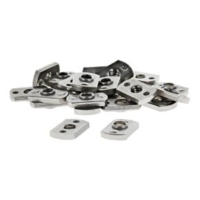 8020, 3686, 15 Series Stainless Steel SS 1/4-20 Centered Slide in Economy T Nuts Hardware Nuts for 80/20 1.5" Aluminum Extrusions (25 Pack)