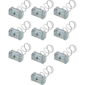 10pcs Strut Channel Nuts M8 Spring Channel Nuts with Zinc Electroplate Finish, Long Spring Nuts Great for Use with Strut Channel