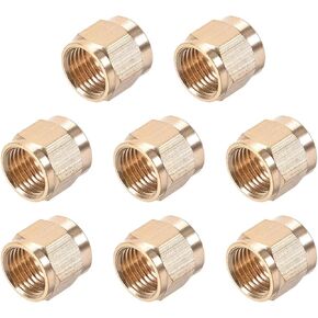 uxcell Brass Tubing Nut Tube Fitting Compression Insert Hydraulic Nuts M10x6mm 8pcs