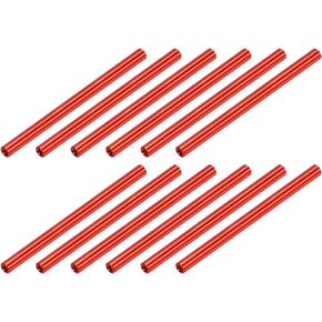 MECCANIXITY Round Aluminium Standoff Column Spacer,Standoffs Round Spacers M3x8mm,Spacers Assortment Kit for RC Airplane,FPV Quadcopter,CNC,Red,Pack of 12