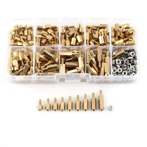 Standoff,Brass Standoff 360pcs M2.5 Brass Male-Female Standoff and Stainless Steel Hex Nuts Assortment In Box