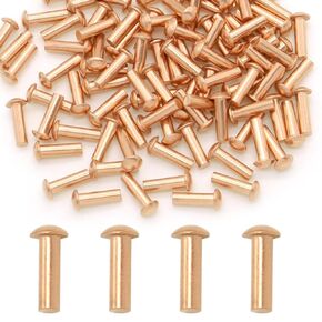 100 Pieces Round Head Solid Rivets Fasteners Copper Rivets (M3x20)