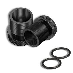 2 Pack Thread Protector 1/2x28 Thread to 3/4x16 with Rubber Washer Black Color Aluminum Convert (2 Pack)