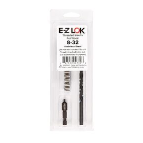 E-Z LOK 400-008-CR Thread Installation Kit for Hard Wood Stainless Steel Threaded Inserts 8-32 (10), Drill, Installation Tool