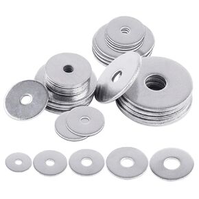 Glarks 100Pcs M6 x 25mm Large Fender Washers 304 Stainless Steel Flat Washers Set for Screw Hardware Lock