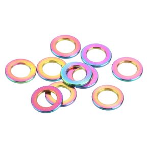 uxcell 10 Pcs M6 Titanium Flat Washer Metric Flat Washer for Screw Bolt Nut Motor Maintenance Multicolor