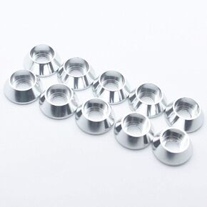 20pcs M6 Cone Cup Washers Anodized Aluminum Alloy Screw Gasket Countersunk Washers (Black)