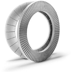 (Stainless Steel, M16) | Wedge Locking Washer | Surface Hardness 520 HV0.05 Mating Surface | DIN 25201| Vibration Resistant Safety Washers for Bolts | 4 Glued Pairs/Pack |