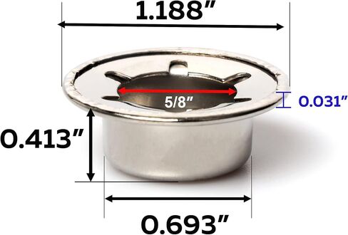 (4-Pack) Spring Steel Push On Pushnut Caps with Mechanical Zinc Plating - Permanent Washer Caps Fits 5/8" Axles for Hand Trucks, Rolling Bins, and Lawn Wagons - Perfect Alternative for Cotter Pins in Saudi Arabia